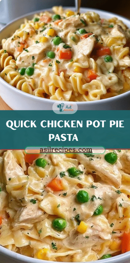 Quick Chicken Pot Pie Pasta – Creamy, Comforting, and Easy Dinner